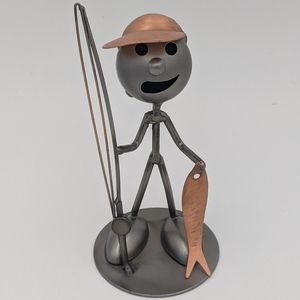H&K brass and steel fishing sculpture